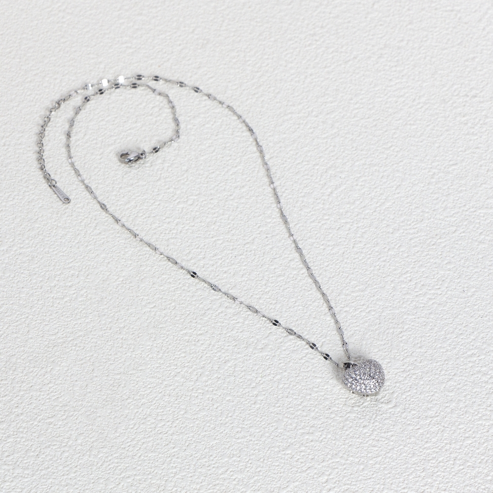 Sliver & Gold heart diamond necklace - Picture 5 of 5